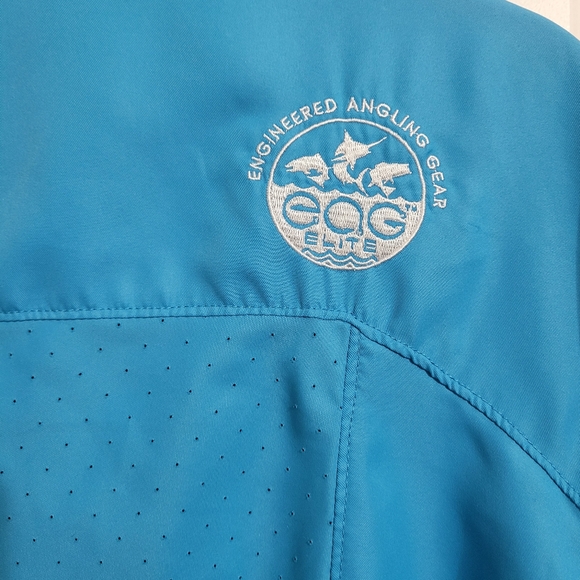 💲2️⃣ EAG Elite by Mossy Oak Blue Short-sleeved Button-down Outdoor Sport Shirt - Picture 5 of 14